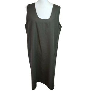 Harve Bernard Womens Sleeveless Wool Dress Sz 14 Green Jumper Flaw Lined Pocket